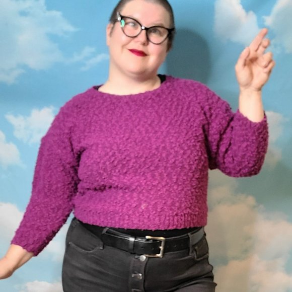 Vtg 80's L/XL Boucle Sweater - Picture 2 of 2